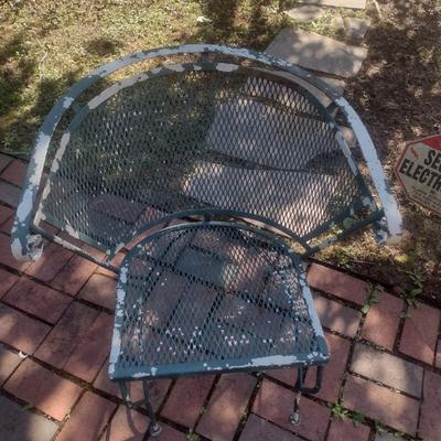 Vintage Wrought Metal Mesh Design Garden Chair