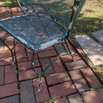 Vintage Wrought Metal Mesh Design Garden Chair