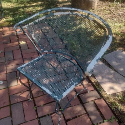 Vintage Wrought Metal Mesh Design Garden Chair