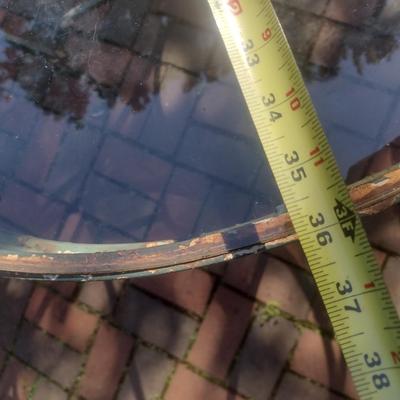 Vintage Wrought Metal Garden Table with Glass Top