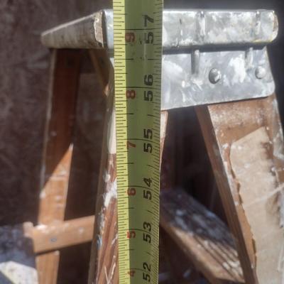 Pair of Vintage 5' Wooden A-Frame Ladders