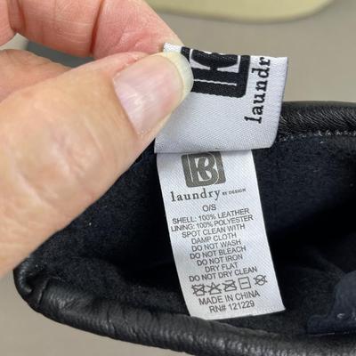 New Leather Pop Top Mittens Black