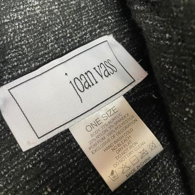 Joan Vass Beanie and Gloves Set Black Star