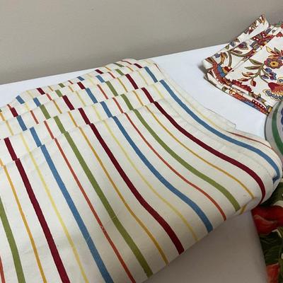 Placemats, serving bowls, apron
