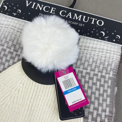 New Vince Camuto Knit Beanine and Scarf Set