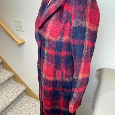 Dennis By Dennis Basso Red Plaid Coat 4