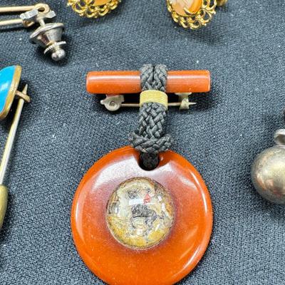Victorian stick pins Vintage Costume Jewelry Sterling