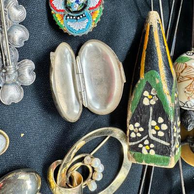 Victorian stick pins Vintage Costume Jewelry Sterling