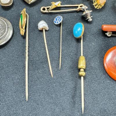 Victorian stick pins Vintage Costume Jewelry Sterling