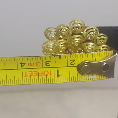 18 Karat Yellow Gold and Gemstone Filigree Post Earrings- Approx Total Weight 16.7 Grams (#35)