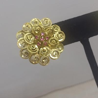 18 Karat Yellow Gold and Gemstone Filigree Post Earrings- Approx Total Weight 16.7 Grams (#35)