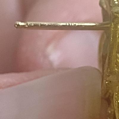 18 Karat Yellow Gold and Gemstone Filigree Post Earrings- Approx Total Weight 16.7 Grams (#35)