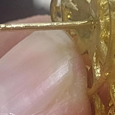 18 Karat Yellow Gold and Gemstone Filigree Post Earrings- Approx Total Weight 16.7 Grams (#35)