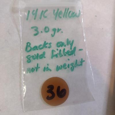 14 Karat Yellow Gold Sand Dollar Design Post Earrings- Approx Total Weight 3.0 Grams (#36)