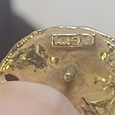 14 Karat Yellow Gold Sand Dollar Design Post Earrings- Approx Total Weight 3.0 Grams (#36)