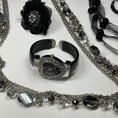 Silver beaded NK, beaded/ribbon NK, Ring, Geneva Watch