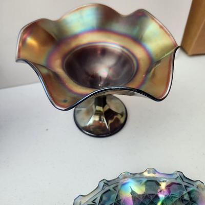 Lot of Vintage Carnival Glass some Fenton Glassware