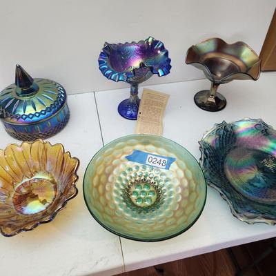 Lot of Vintage Carnival Glass some Fenton Glassware