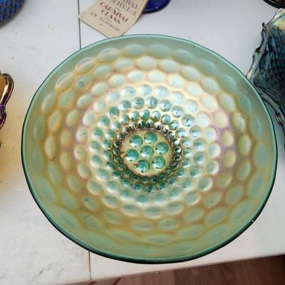 Lot of Vintage Carnival Glass some Fenton Glassware