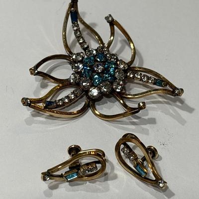 Vintage brooch/pendant & earrings