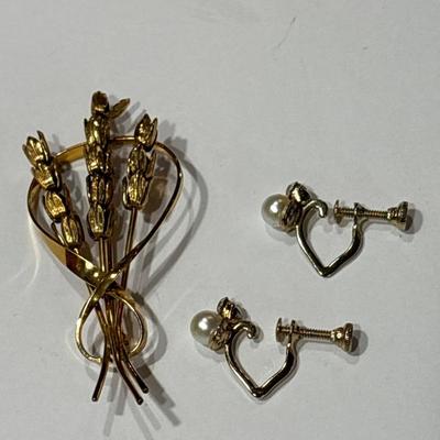 Brooch & earrings