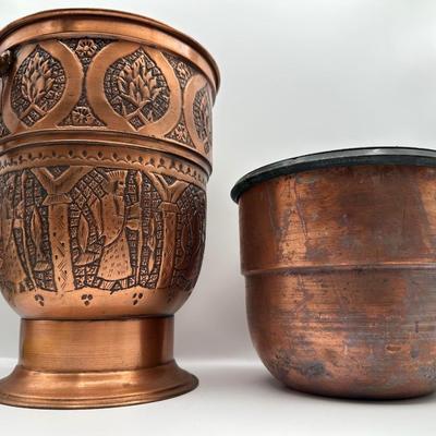 Vintage Nader Factory (Tehran, Iran) Copper Ice Bucket with Lid & Liner