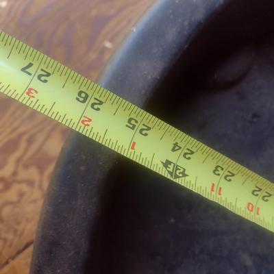Vintage Wood Slat Half Barrell with Planter Pan on Casters