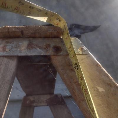 Vintage Wood A-Frame Ladder 74"