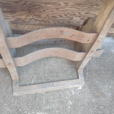 Antique Wood Framed Hamilton Barrel Hand Truck