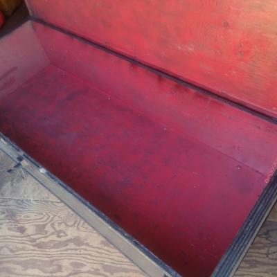 Hand Crafted Solid Wood Horse Carriage Storage Trunk