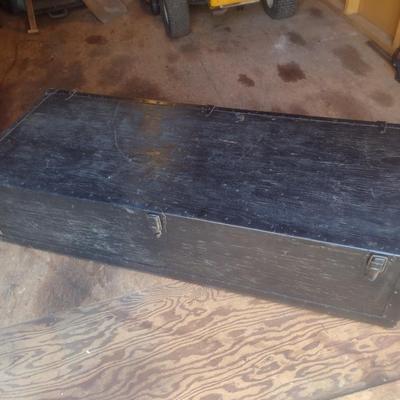 Hand Crafted Solid Wood Horse Carriage Storage Trunk