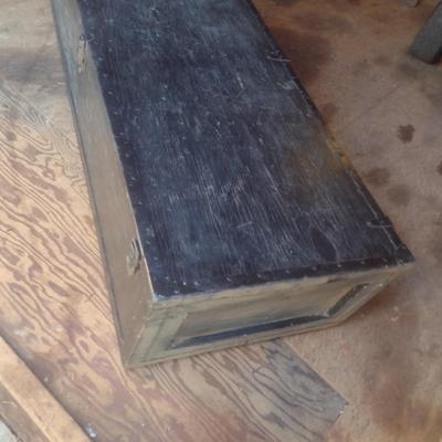Hand Crafted Solid Wood Horse Carriage Storage Trunk
