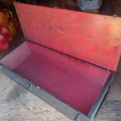 Hand Crafted Solid Wood Horse Carriage Storage Trunk
