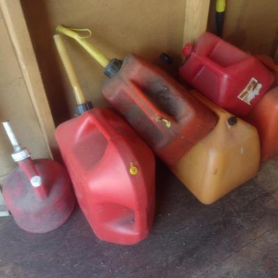 Assortment of Gas Cans
