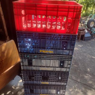 Set of Five Pepsi and Coca-Cola Hard Plastic Bottle Crates (B3)