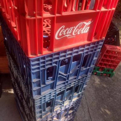 Set of Five Pepsi and Coca-Cola Hard Plastic Bottle Crates (B3)