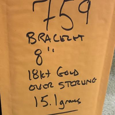 8” Gold On Sterling Bracelet