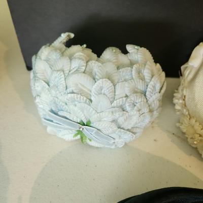 3 Vintage Hats in Hat Box