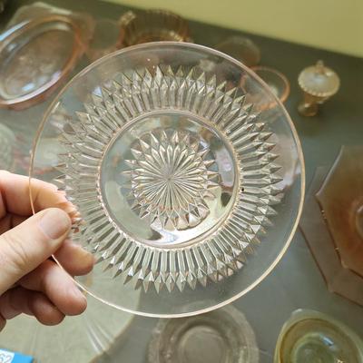 Lot of Vintage Pink Depression Glass Glassware