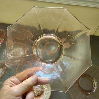 Lot of Vintage Pink Depression Glass Glassware