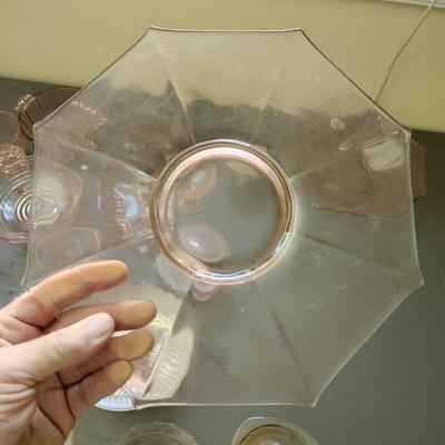 Lot of Vintage Pink Depression Glass Glassware