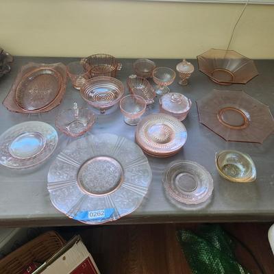Lot of Vintage Pink Depression Glass Glassware