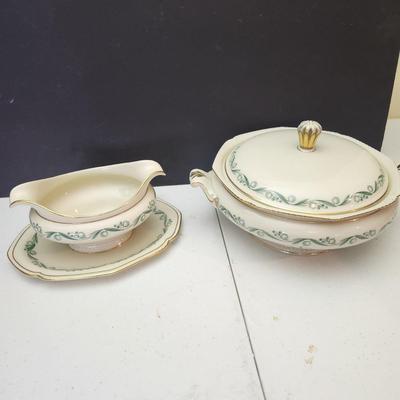 Konigl. Pr. Tettau US Zone Germany Gravy Boat & Covered Dish