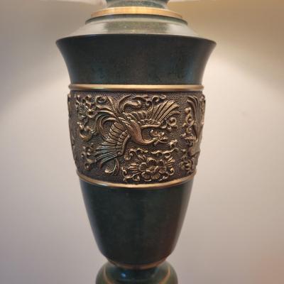 Pair of Asian Influenced Brass Lamps (BB-EL)