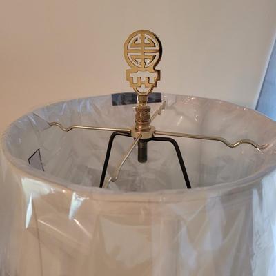 Pair of Asian Influenced Brass Lamps (BB-EL)