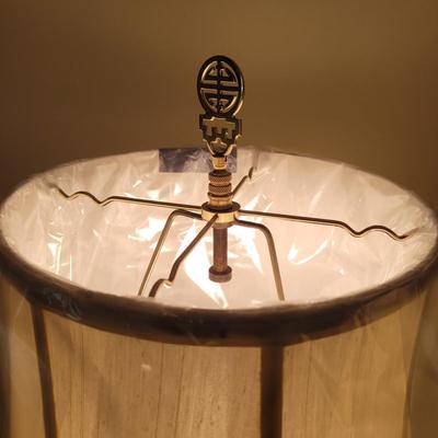 Pair of Asian Influenced Brass Lamps (BB-EL)