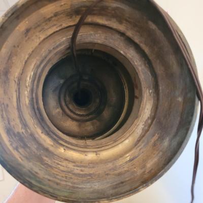 Pair of Asian Influenced Brass Lamps (BB-EL)