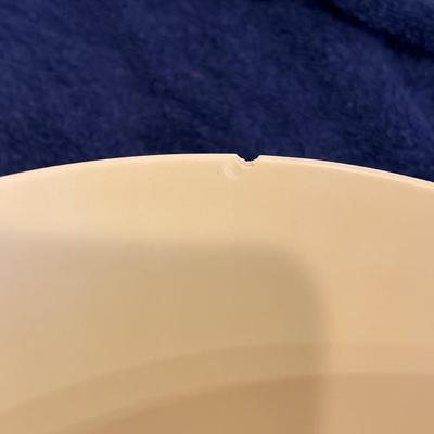 Sale Photo Thumbnail #453: Yellow Melmac mixing bowl has a small chip. See pictures