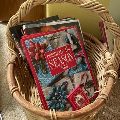 Christmas books and two baskets