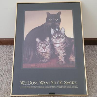 Framed Vintage Anti-Smoking Poster (LR-EL)